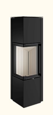 Spartherm Piko-L-Nero Eck-Kaminofen mit Glas“ Kaminofen Spartherm Piko L Neo Eckiger, schwarzer Kaminofen mit über Eck verlaufender Glasscheibe und modernem Design