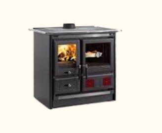 La Nordica Rosa L Holzherd mit Backofen Herd La Nordica Rosa L Holzherd mit Backofen und Kochplatte; doppelte Türen und Sichtfenster mit Feuer
